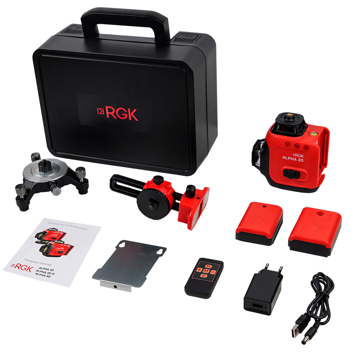 Лазерный уровень RGK ALPHA 3D с зелёным лучом - 7